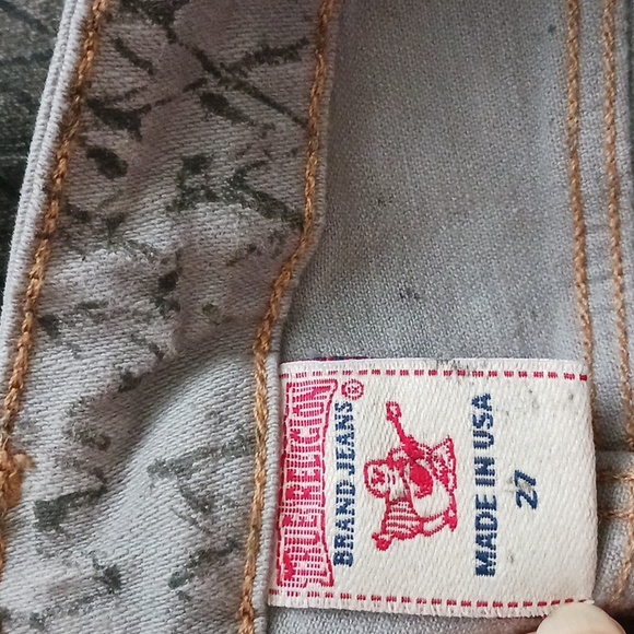 True Religion Halle jeans skinny leg jegging mid rise snakeskin animal gray 27 - Picture 6 of 9